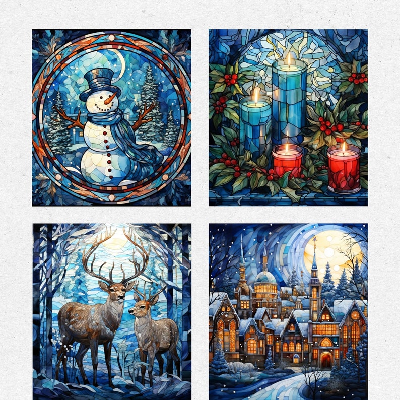 Stained Glass Sublimation Bundle,christmas Stained Glass Backgrounds