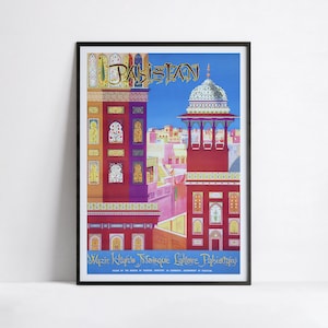 Póster de viaje vintage - Turismo en Pakistán - Retro - A3, A2, A1, A0, 24 x 36 pulgadas, 50 x 70 cm - Póster de arte mural - Anuncio de viaje - Póster publicitario
