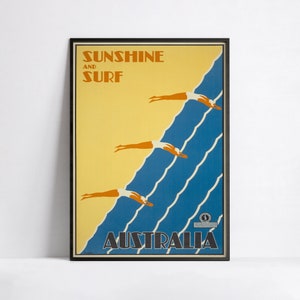 Werbeplakat - Reise Ads - Poster 40x60, 50x70, 60x90, 70x100, A3, A2, A1, A0, 12x18, 20x30, 24x36 Druck - Vintage Australien Poster