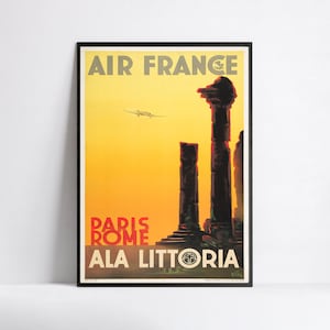 Vintage Air France Poster - Airline Poster - A3, A2, A1, A0, 24x36in, 50x70cm ...- Wand Kunst Poster - Werbeposter - Ästhetisches Poster