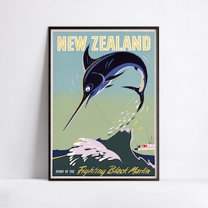 Cartel publicitario - Anuncios de viajes - Póster 40x60, 50x70, 60x90, 70x100, A3, A2, A1, A0, 12x18, 20x30, 24x36 impresión - Cartel de viaje a Nueva Zelanda