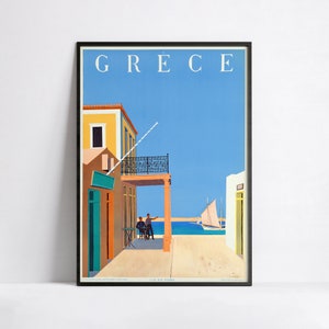Werbeplakat - Reiseanzeigen - Poster 40x60, 50x70, 60x90, 70x100, A3, A2, A1, A0, 12x18, 20x30, 24x36 Druck - Vintage Griechenland Plakat