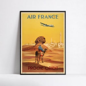 Póster vintage de Air France - Póster de aerolínea - A3, A2, A1, A0, 24 x 36 pulgadas, 50 x 70 cm... - Póster de arte mural - Póster publicitario - Póster estético