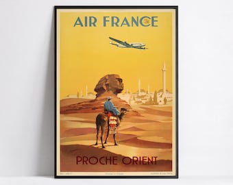 Póster vintage de Air France - Póster de aerolínea - A3, A2, A1, A0, 24 x 36 pulgadas, 50 x 70 cm... - Póster de arte mural - Póster publicitario - Póster estético