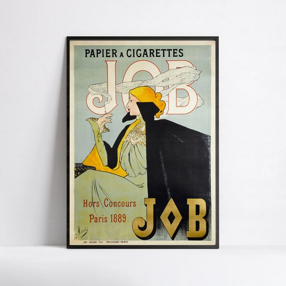 Large HD Poster - Vintage French Advertising Poster - Papier à Cigarettes  JOB - Old Cigarette Ads