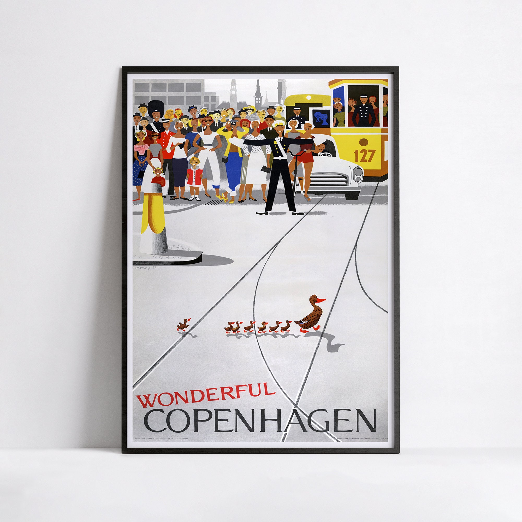 Vintage Travel Poster Wonderful Copenhagen Denmark Etsy