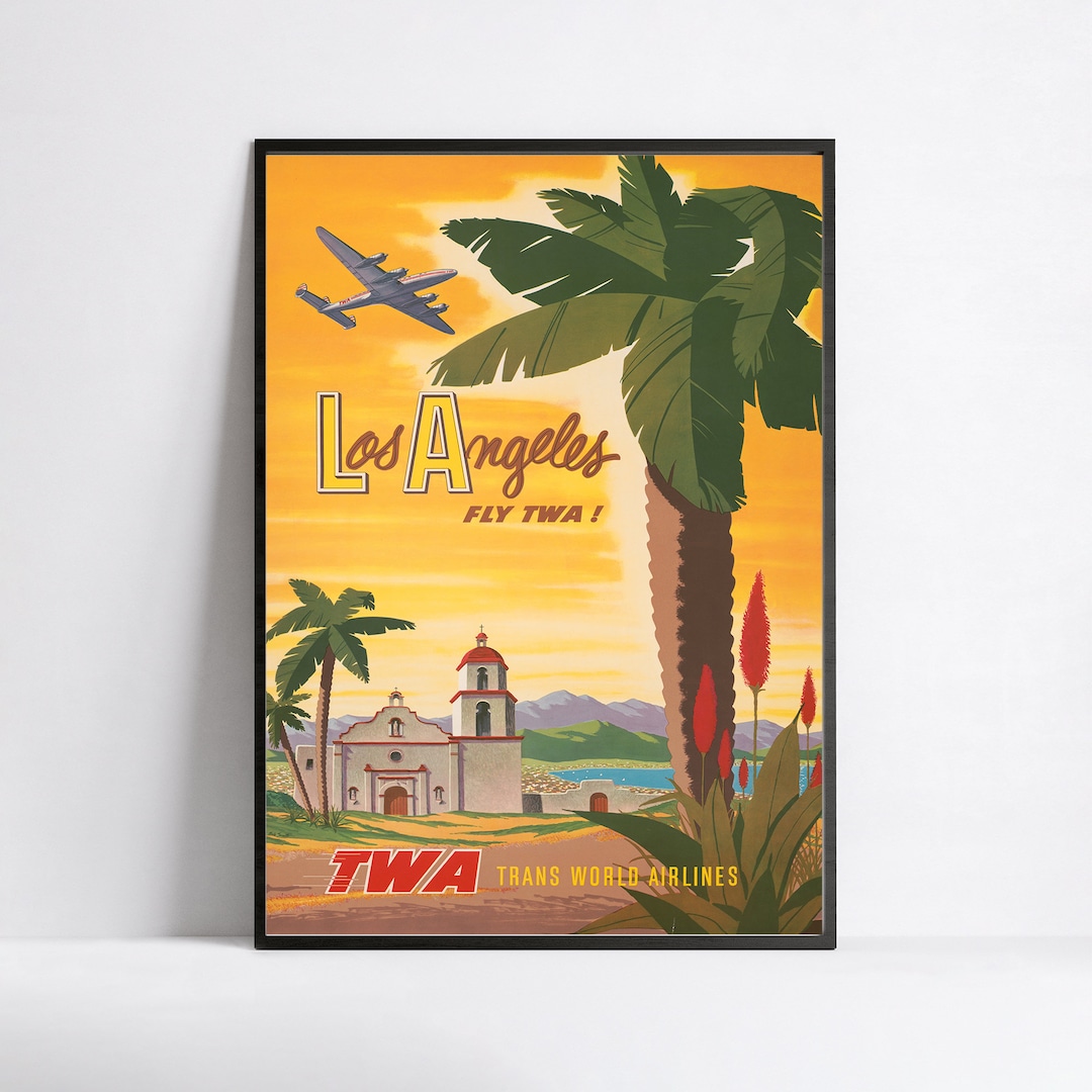 AIRLINES TWA SUPER SKYLINERS Rjcs-POSTER HQ 40x60cm d'une AFFICHE VINTAGE