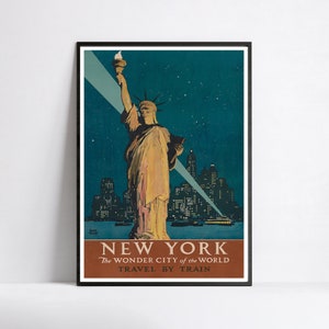Cartel publicitario - Anuncios de viajes - Póster 40x60, 50x70, 60x90, 70x100, A3, A2, A1, A0, 12x18, 20x30, 24x36 impresión - Cartel de viaje de Nueva York
