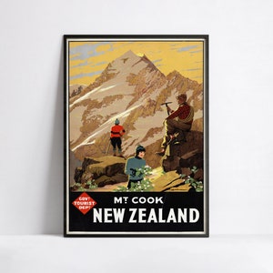 Werbeplakat - Reise Ads - Poster 40x60, 50x70, 60x90, 70x100, A3, A2, A1, A0, 12x18, 20x30, 24x36 druck - Neuseeland Reise Poster
