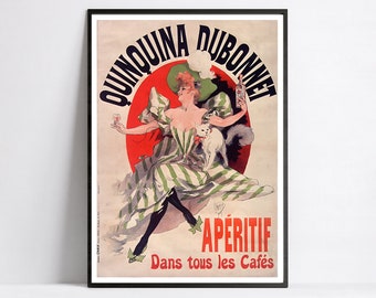 Art nouveau poster - Vintage french poster - Advertising poster - Quinquina Dubonnet