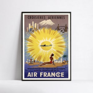 Vintage Air France Plakat - Airline Plakat - A3, A2, A1, A0, 24x36zoll, 50x70 cm ...- Wand Kunst Plakat - Werbeplakat - Ästhetisches Plakat
