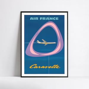 Vintage Air France Poster - Airline Poster - A3, A2, A1, A0, 24x36in, 50x70cm ...- Wand Kunst Poster - Werbeposter - Ästhetisches Poster