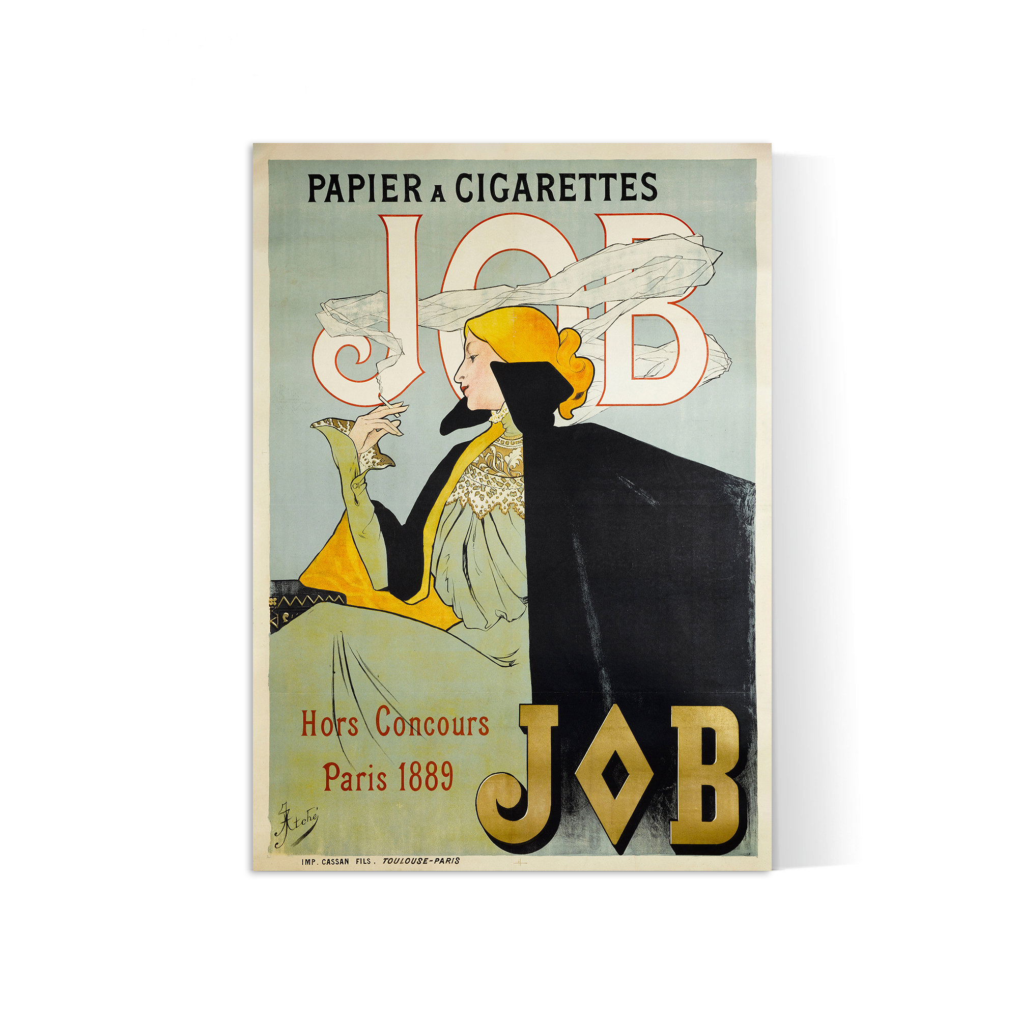 Large HD Poster - Vintage French Advertising Poster - Papier à Cigarettes  JOB - Old Cigarette Ads