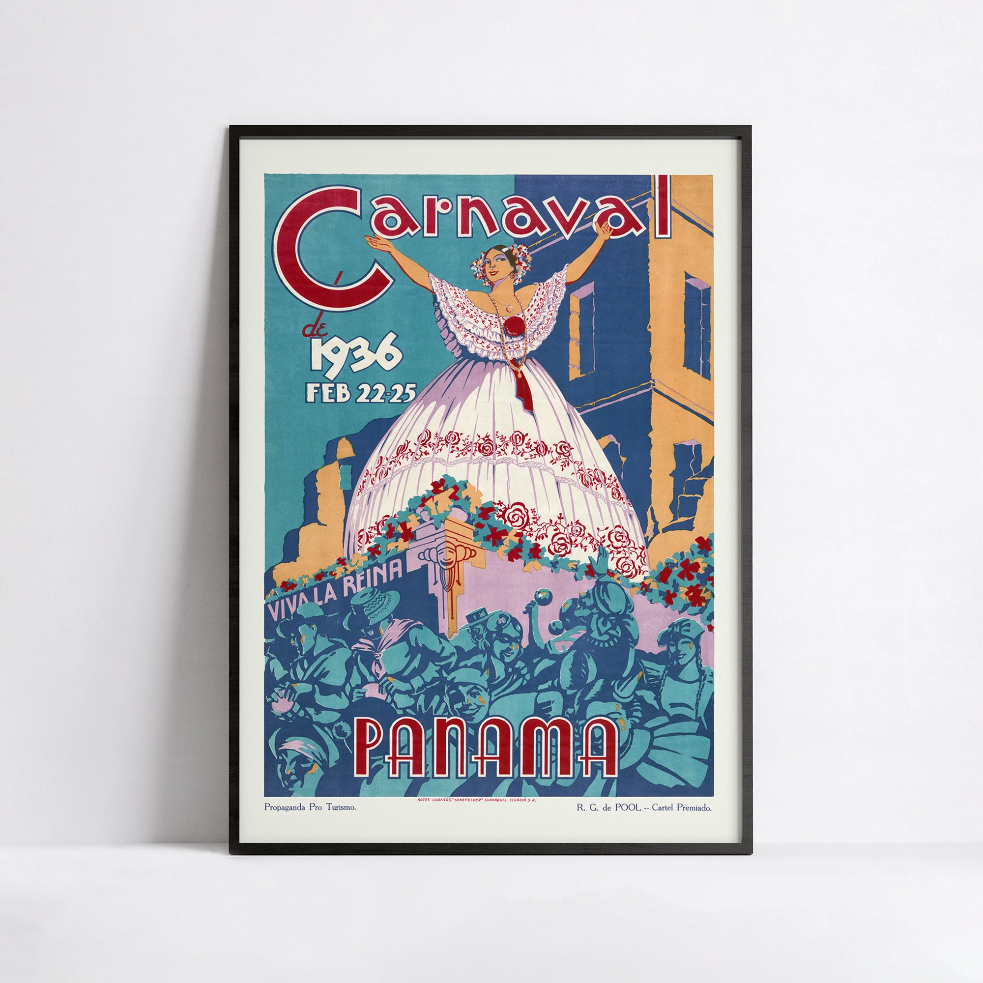 Vintage travel poster  - Carnaval Panama 1936 - Retro poster - A3 A2 A1 A0 20x30 24x36 40x60 50x70 60x90 70x100 print