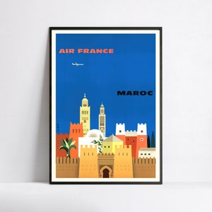 Vintage Air France Poster - Airline Poster - A3, A2, A1, A0, 24x36in, 50x70cm ...- Wand Kunst Poster - Werbeposter - Ästhetisches Poster