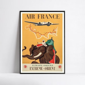 Póster vintage de Air France - Póster de aerolínea - A3, A2, A1, A0, 24 x 36 pulgadas, 50 x 70 cm... - Póster de arte mural - Póster publicitario - Póster estético