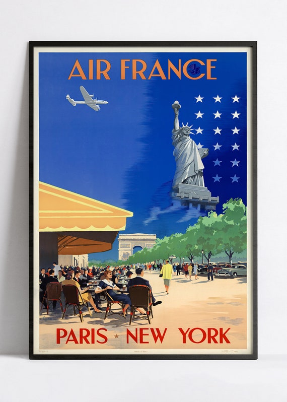 ビンテージ エールフランス ポスター - 航空会社ポスター - A3、A2、A1