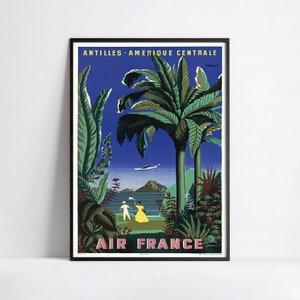 Vintage Air France poster - airline poster - A3, A2, A1, A0, 24x36in, 50x70cm ... - Wall art poster - Advertising poster - Aesthetic poster