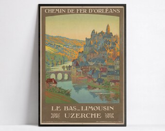 Affiche Ancienne Chemin De Fer Orléans - Rocamadour Et Montvalent