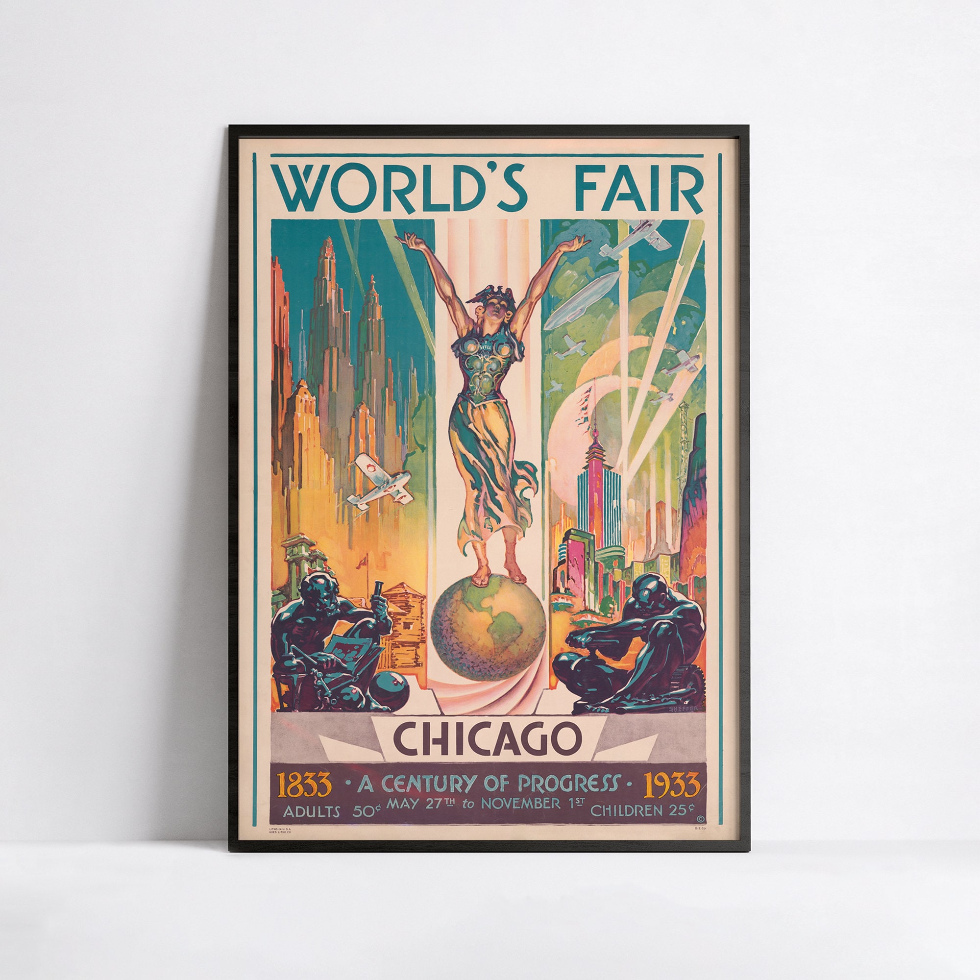 Art Deco Poster - Vintage Travel Poster - World's Fair