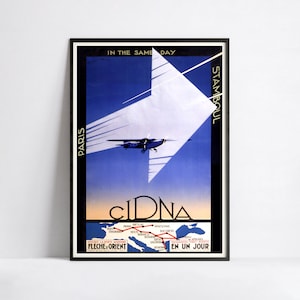 Vintage Airline Poster - Cidna - Luftfahrt - Reiseplakat - A3, A2, A1, A0, 24x36in, 50x70cm ... - Kunst Wandposter - Werbeplakat