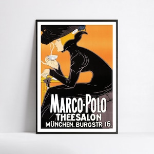 Marco Polo Tea Room Art Deco Advert Art Print for Sale by