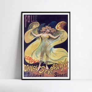 Póster HD grande - Póster publicitario francés vintage - Folies bergère - Danse serpentine