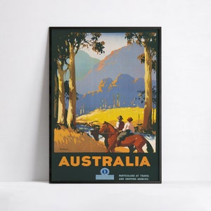 Werbeplakat - Reise Ads - Poster 40x60, 50x70, 60x90, 70x100, A3, A2, A1, A0, 12x18, 20x30, 24x36 Druck - Australien Reise Poster
