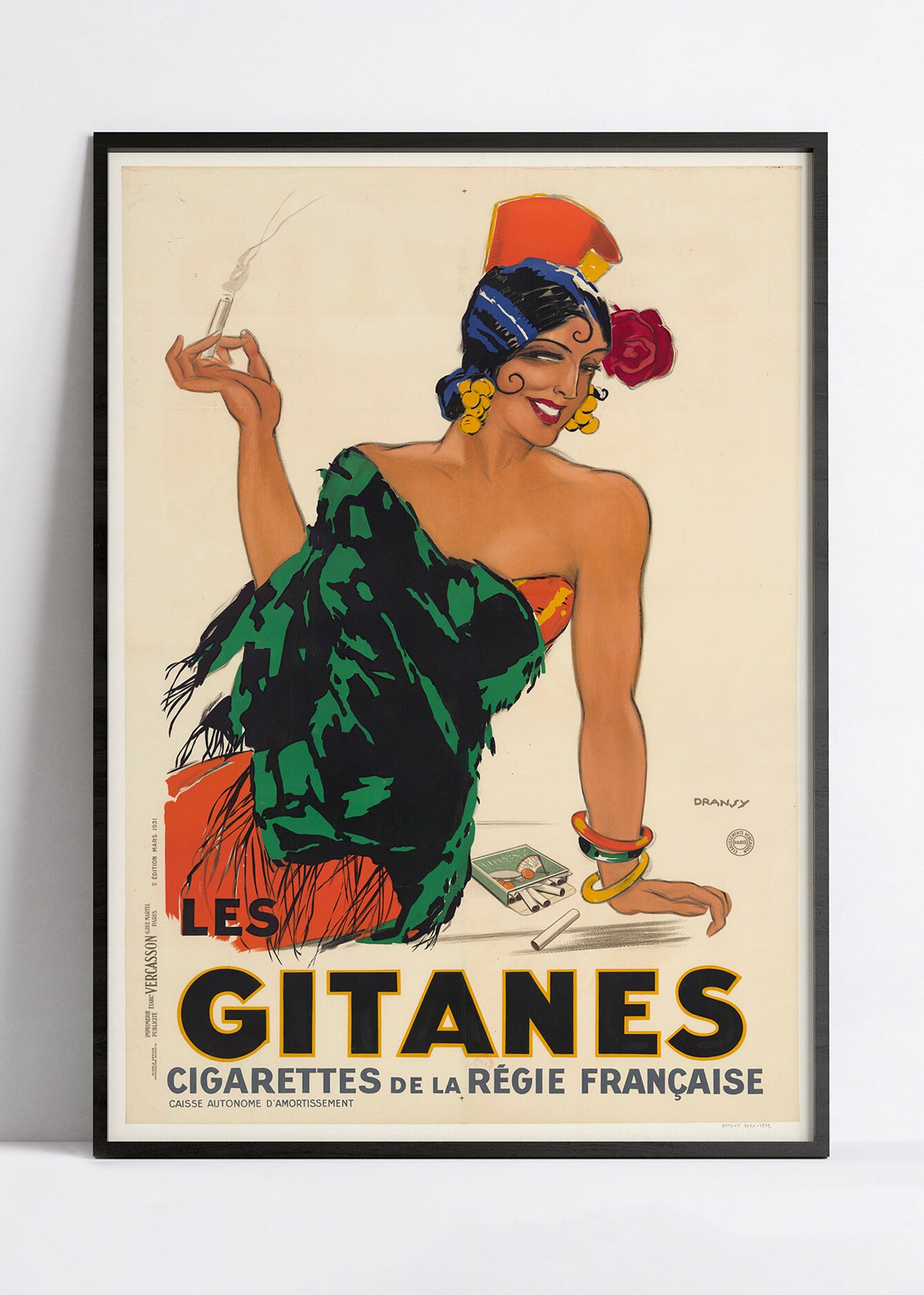 新版 フランスヴィンテージポスター ビューモ GITANES ジターヌ 絵画