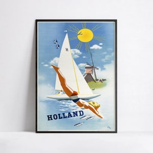 Cartel publicitario - Anuncios de viajes - Póster 40x60, 50x70, 60x90, 70x100, A3, A2, A1, A0, 12x18, 20x30, 24x36 impresión - Cartel de viaje de los Países Bajos