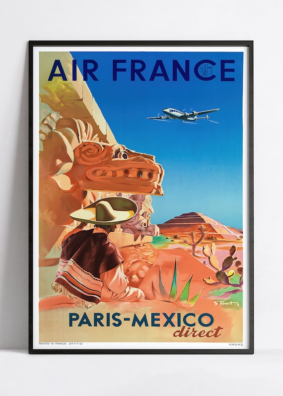 Vintage Air France Poster - Airline Poster - A3, A2, A1, A0