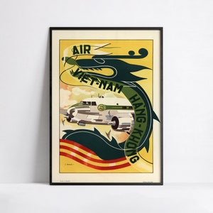 Vintage Airline Poster - Air Vietnam- Luftfahrt - Reiseplakat - A3, A2, A1, A0, 24x36in, 50x70cm ... - Kunst Wandposter - Werbeplakat