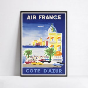 Vintage Air France Plakat - Französisches Riviera - A3, A2, A1, A0, 24x36zoll, 50x70 cm ... - Wandkunst Plakat - Werbeplakat - Ästhetisches Plakat