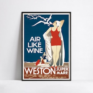 Vintage Reiseplakat - Weston super Mare - A3, A2, A1, A0, 24x36in, 50x70cm ... - Vintage Tourismus Plakat