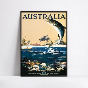Cartel publicitario - Anuncios de viajes - Póster 40x60, 50x70, 60x90, 70x100, A3, A2, A1, A0, 12x18, 20x30, 24x36 impresión - Cartel de viaje a Australia