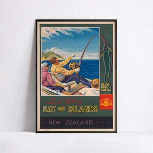 Cartel publicitario - Anuncios de viajes - Póster 40x60, 50x70, 60x90, 70x100, A3, A2, A1, A0, 12x18, 20x30, 24x36 impresión - Cartel de viaje a Nueva Zelanda