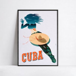 Afiche publicitario - Anuncios de viajes - Impresión en póster 40x60, 50x70, 60x90, 70x100, A3, A2, A1, A0, 12x18, 20x30, 24x36 - Cartel vintage de Cuba