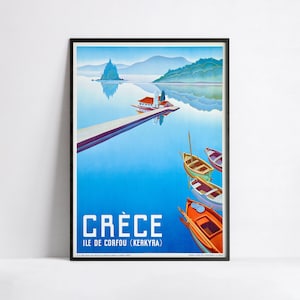 Cartel publicitario - Anuncios de viajes - Impresión en póster 40x60, 50x70, 60x90, 70x100, A3, A2, A1, A0, 12x18, 20x30, 24x36 - Cartel vintage de Grecia