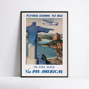 HD Poster - A3, A2, A1, A0, 24x36in, 50x70cm ... - Pan Am Poster - Südamerika, Brasilien - Vintage Airline Poster