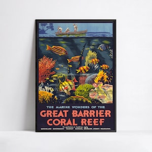 Werbeplakat - Reise Ads - Poster 40x60, 50x70, 60x90, 70x100, A3, A2, A1, A0, 12x18, 20x30, 24x36 Druck - Vintage Australien Poster