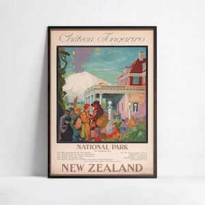 Cartel publicitario - Anuncios de viajes - Póster 40x60, 50x70, 60x90, 70x100, A3, A2, A1, A0, 12x18, 20x30, 24x36 impresión - Cartel de viaje a Nueva Zelanda