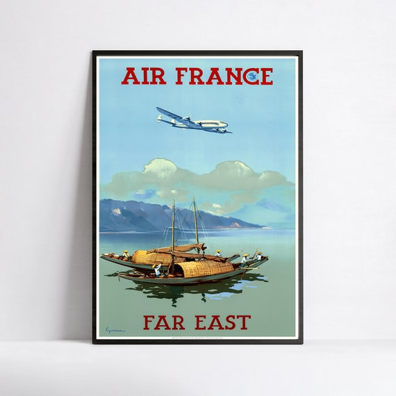 ビンテージ エールフランス ポスター - 航空会社ポスター - A3、A2、A1
