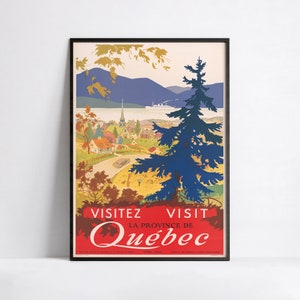 Werbeplakat - Reise-Anzeige - Poster 40x60, 50x70, 60x90, 70x100, A3, A2, A1, A0, 12x18, 20x30, 24x36 druck - Kanada-Quebec-Reiseplakat