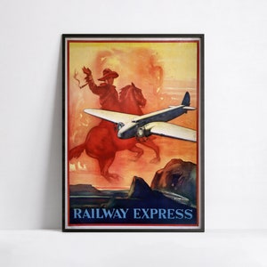 Póster de tren vintage - Viajes retro - A3, A2, A1, A0, 24 x 36 pulgadas, 50 x 70 cm - Póster de arte mural - Póster publicitario