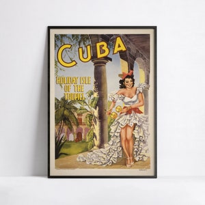 Afiche publicitario - Anuncios de viajes - Póster 40x60, 50x70, 60x90, 70x100, A3, A2, A1, A0, 12x18, 20x30, 24x36 impresión - Cartel de viaje a Cuba