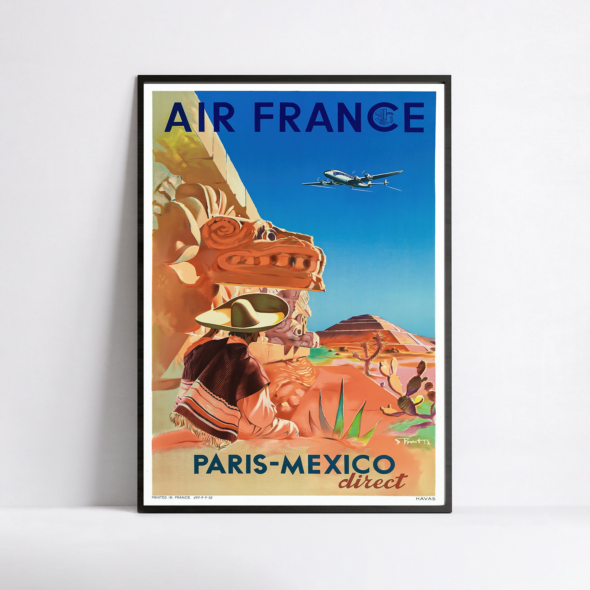 Vintage Air France Poster - Airline Poster - A3, A2, A1, A0
