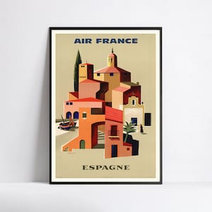 Vintage Air France Poster - Airline Poster - A3, A2, A1, A0, 24x36in, 50x70cm ...- Wand Kunst Poster - Werbeposter - Ästhetisches Poster