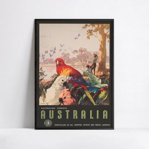 Cartel publicitario - Anuncios de viajes - Impresión en póster 40x60, 50x70, 60x90, 70x100, A3, A2, A1, A0, 12x18, 20x30, 24x36 - Cartel vintage de Australia