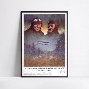 Raid de l'oiseau blanc - cartel de aerolínea - A3, A2, A1, A0, 24x36in, 50x70cm ... - Póster de arte mural - Póster publicitario - Póster estético