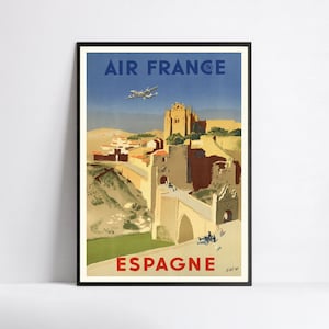 Vintage Air France Plakat - Airline Plakat - A3, A2, A1, A0, 24x36zoll, 50x70 cm ...- Wand Kunst Plakat - Werbeplakat - Ästhetisches Plakat
